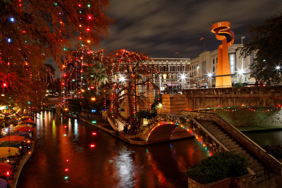 Christmas Lights over River Walk