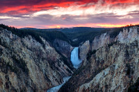 Sunset at Yellowstone Falls