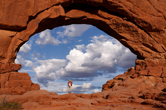 Man and child at Windows Arch