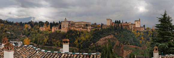 Alhambra Panorama on a Cloudy Morning