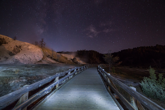 Stars over Mammoth Hot Springs
