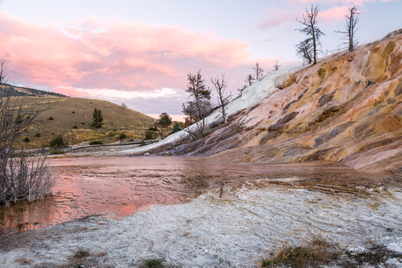 Sunset over Mammoth Hot Springs