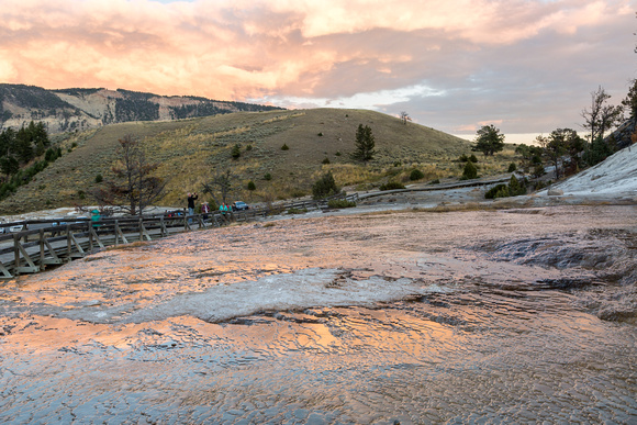 Sunset over Mammoth Hot Springs