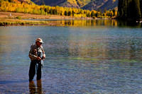 Fishing at Maroon Lake