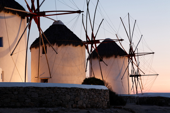 Mykonos Windmills at Sunset